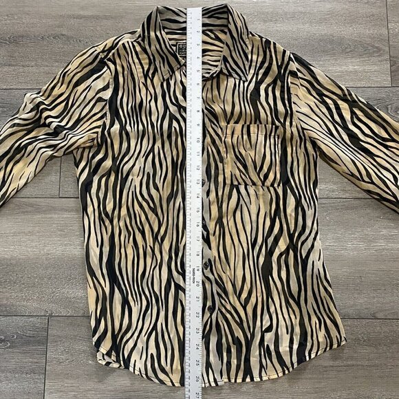 Guess Long Sleeve Shirt Size XS Blouse Semi Sheer Madyson Printed - Picture 6 of 6